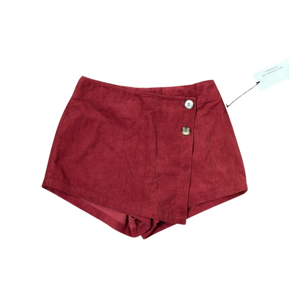 Cotton Candy LA Burgundy Corduroy Wrap Skort Women's Size  Medium Preppy NWT